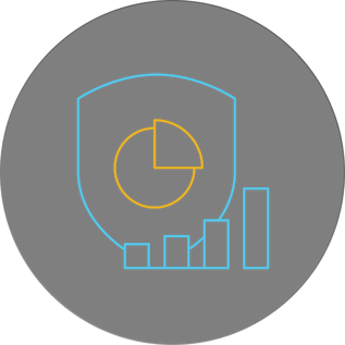 a circle with an icon signifying secure reporting