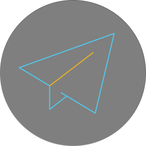 a circle with an icon showing message delivery